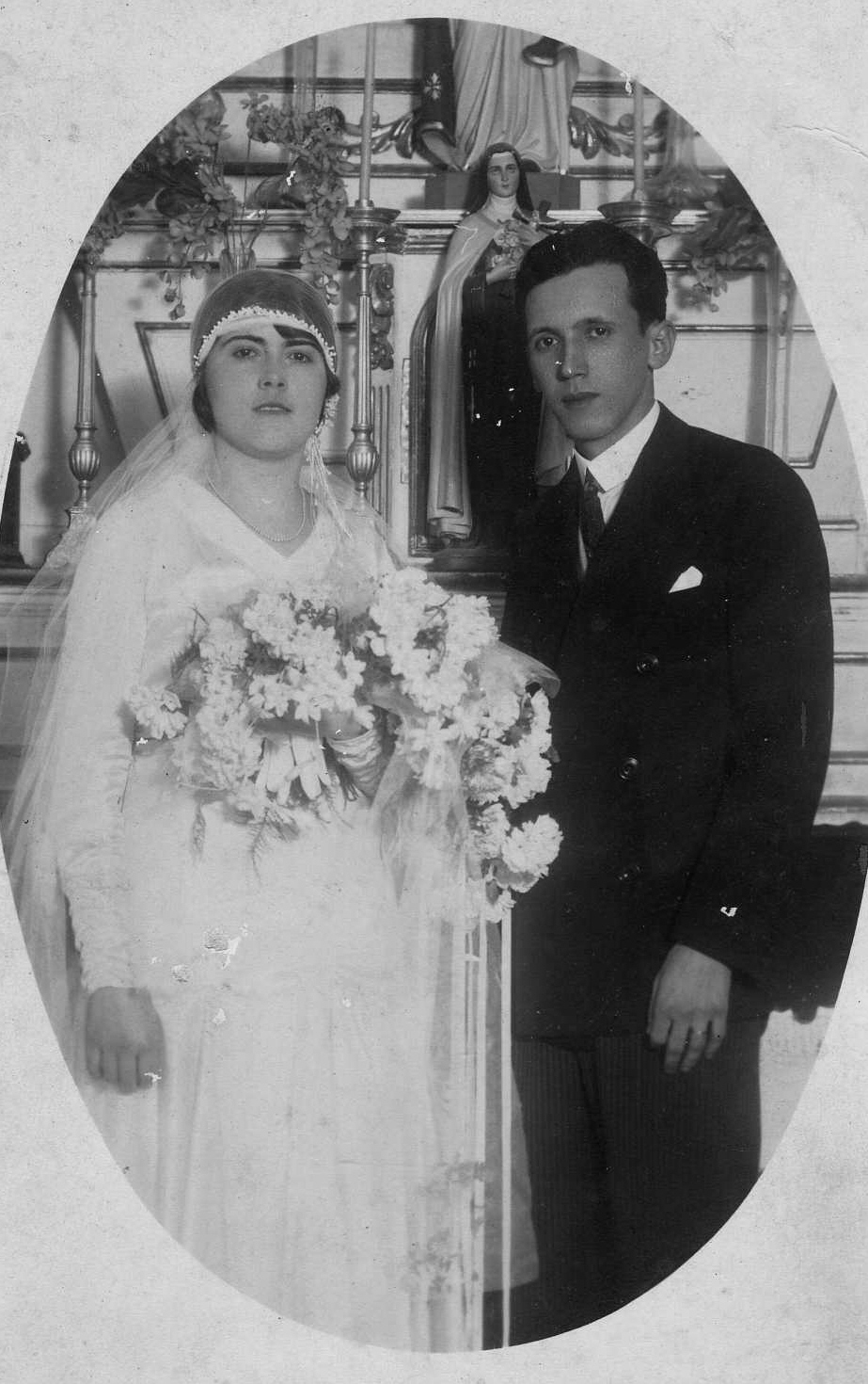 Martha e Antônio Thomaz (Nico Ferreira) no dia do casamento.